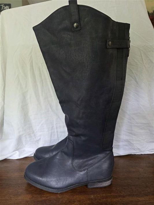 NWOT Lane Bryant 10 W Faux Leather Riding Boots Black 131733