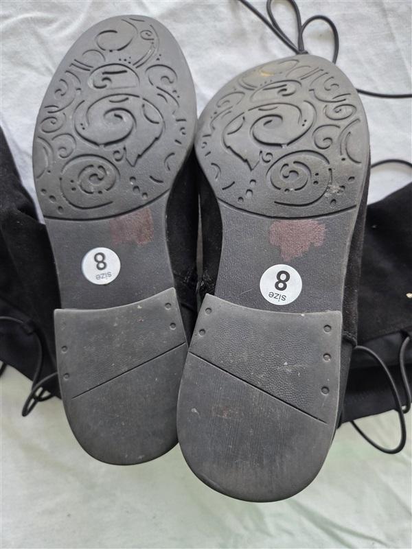 NWOT Lane Bryant 8 W Calf Knee High Faux Suede Corset Riding Boots Black 131736