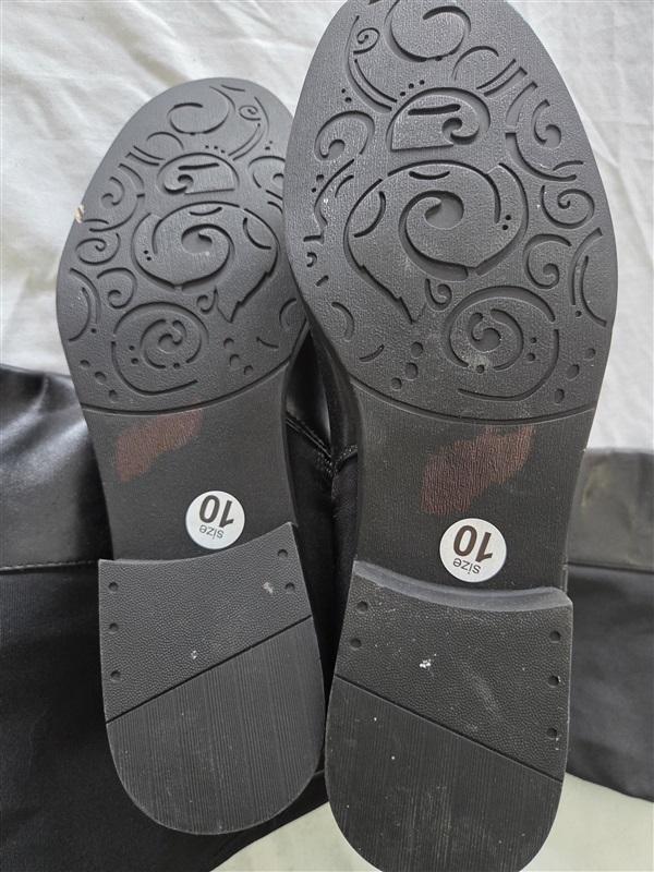 NWOT Lane Bryant 10 Wide Calf Knee Buckle Riding Boots Black 131737