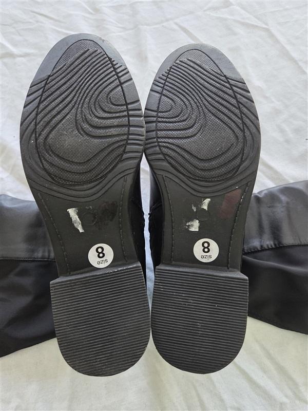 NWOT Lane Bryant 8 Wide Calf Faux Leather Riding Boots Black 131739