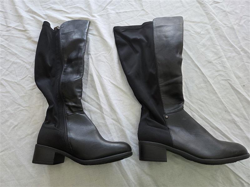 NWOT Lane Bryant 8 Wide Calf Faux Leather Riding Boots Black 131739