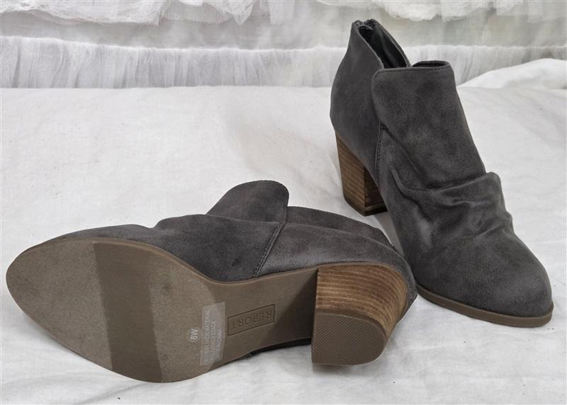 NWOT Report Clarice 8 Gray Booties Ankle Boots 131749