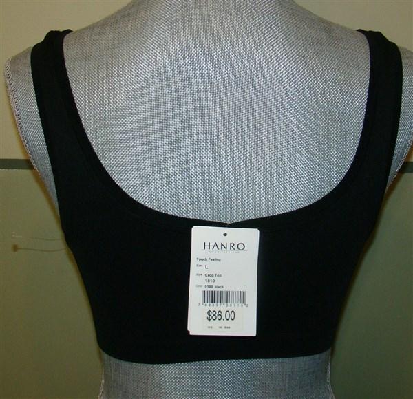 NWOT Hanro M Bra Touch Feeling Crop Top 1810 Black 131784