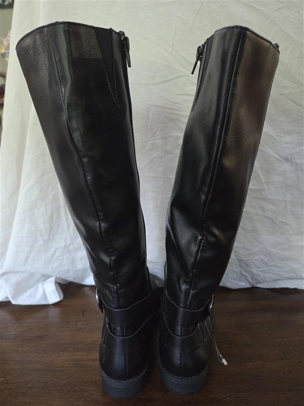 NWOT Style & Co 5.5 Madixe Faux Leather Round Toe Riding Boots 131793