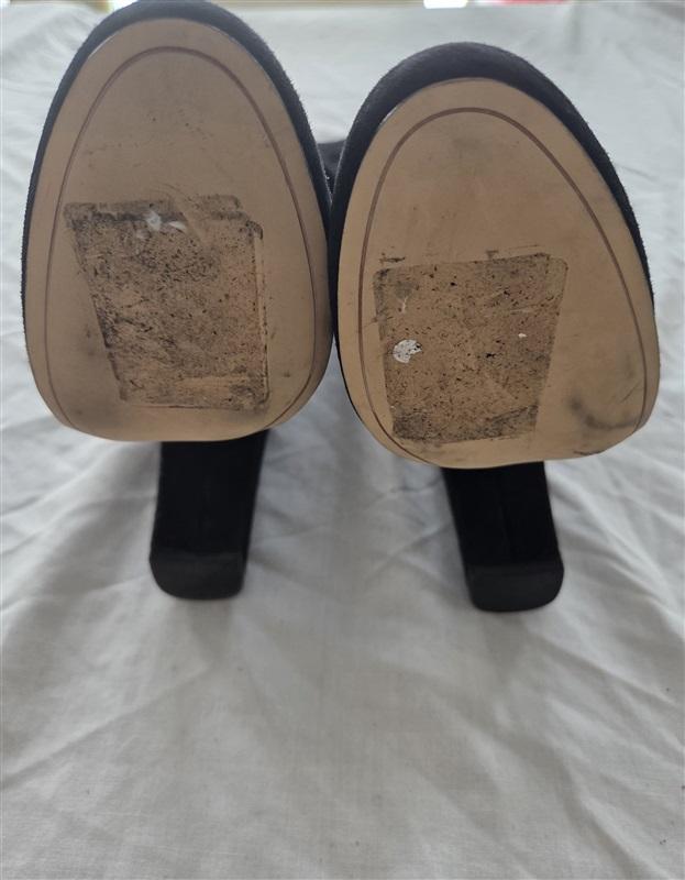 NWOT Sam Edelman 7 Knee Boots Black Real Suede Heeled 131799