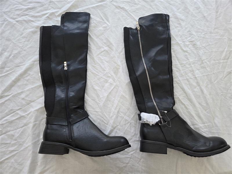 NWOT Olivia Miller 7 Faux Leather Over Knee Boot Black 131802