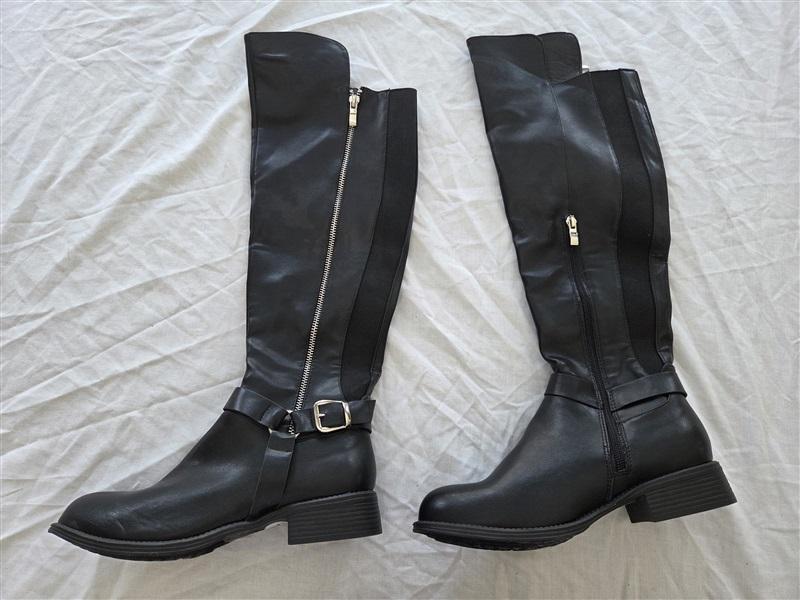 NWOT Olivia Miller 7 Faux Leather Over Knee Boot Black 131802