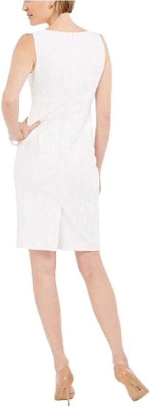 NWT Kasper 18W Sleeveless Jewel Neck Ribbed Foil Knit Sheath Dress 131808