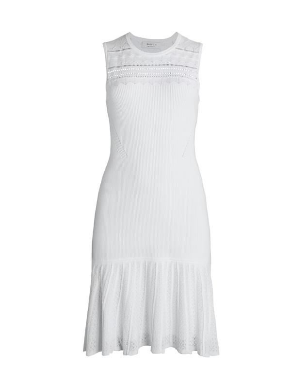 NWT Bailey 44 S Evaline Dress White Eyelet A-Line Lace Sweater Knit 131809