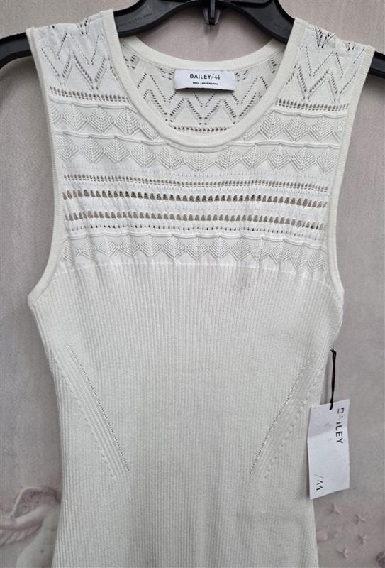 NWT Bailey 44 S Evaline Dress White Eyelet A-Line Lace Sweater Knit 131809