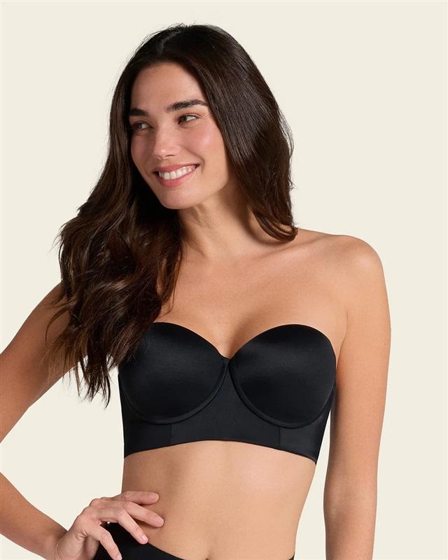 NWT Leonisa 38B Bra 360 Strapless Contouring Bra Black 131827