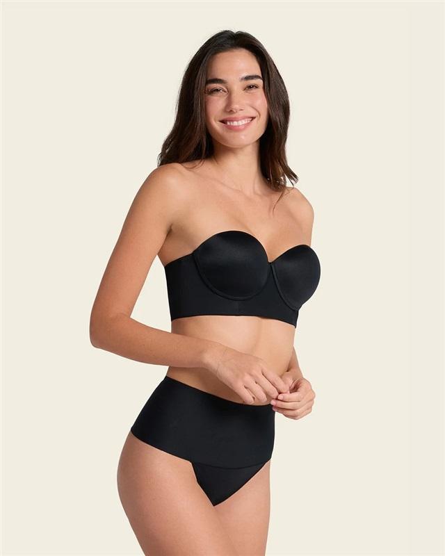 NWT Leonisa 38B Bra 360 Strapless Contouring Bra Black 131827