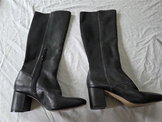 NWOT Enzo Angiolini 6 Phaenna Leather Tall Boots Black 131842