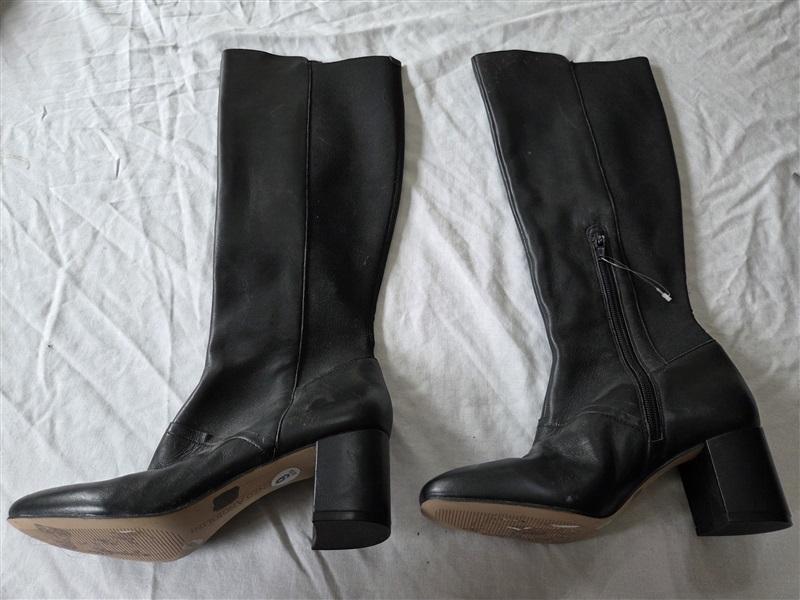 NWOT Enzo Angiolini 6 Phaenna Leather Tall Boots Black 131842