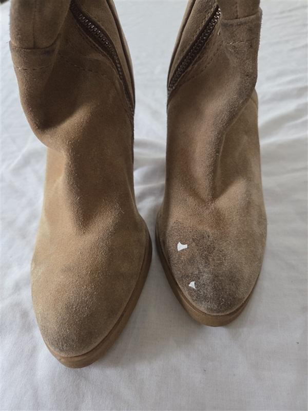 NWOTD Splendid 5 Taupe Boots Real Suede Heeled 131846