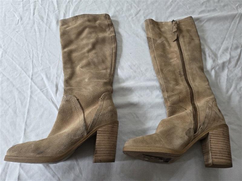 NWOTD Splendid 5 Taupe Boots Real Suede Heeled 131846