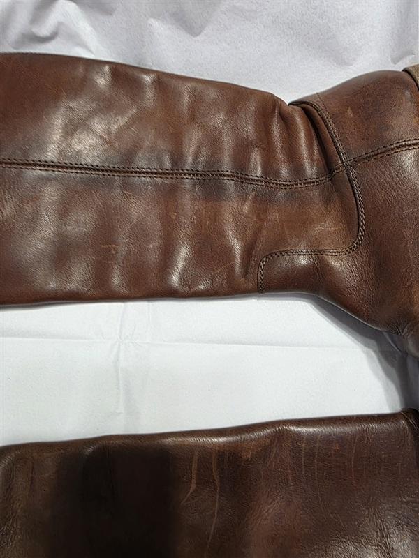 PO Frye 6 Melissa Button Equestrian Brown Leather Boots 131851