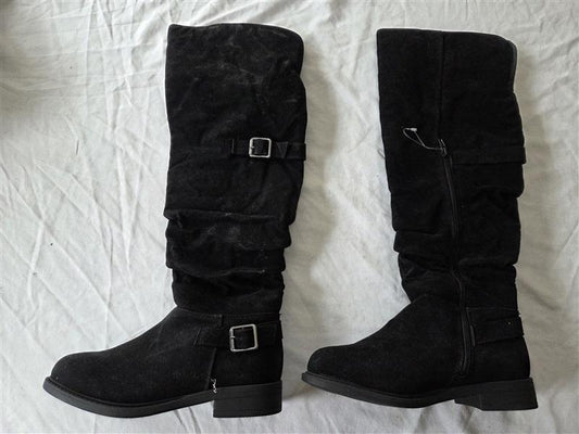 NWOT Bucco 6 Zylea Equestrian Boots Black Faux Suede 131854