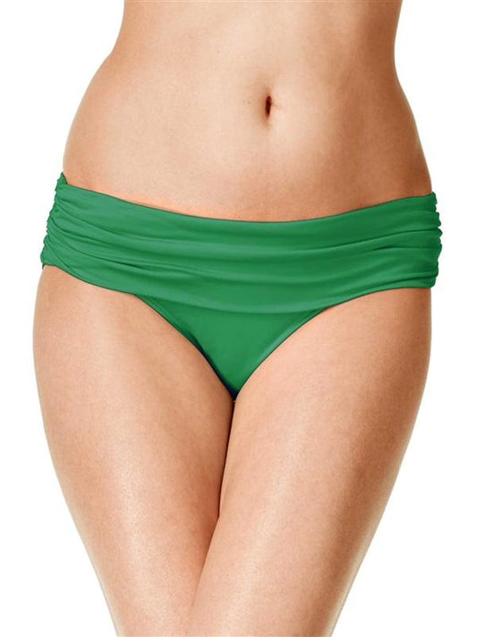 NWTD Ralph Lauren 6 Solid Emerald Green Banded Hipster Bikini Swim Bottom 131855
