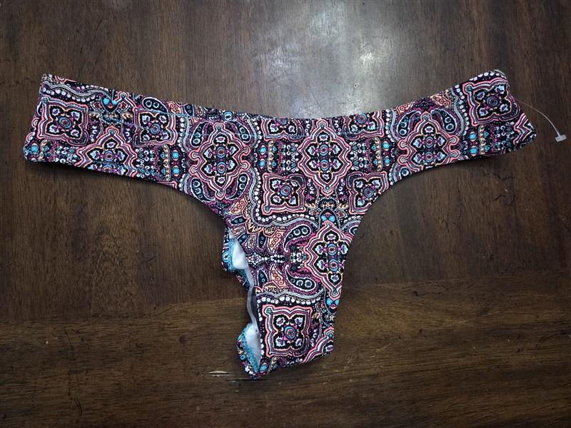 NWOT Volcom XL Medallion Pink & Yellow Cheeky Bikini Swim Bottoms 131856