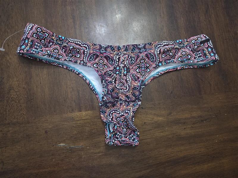 NWOT Volcom XL Medallion Pink & Yellow Cheeky Bikini Swim Bottoms 131856