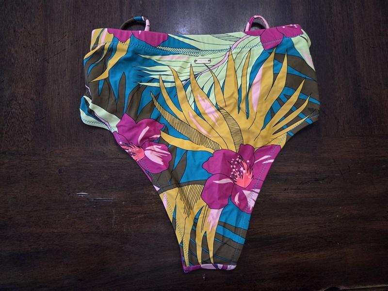 NWOT Volcom S Strappy Side Palm Leaf Bikini Swim Bottom 131864