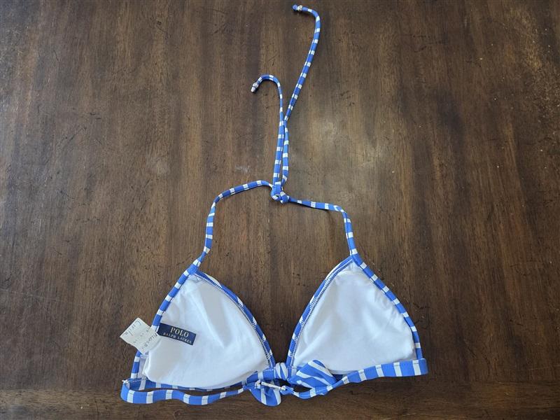 NWT Ralph Lauren Sample Striped S Triangle Halter Bikini Swim Top 131872