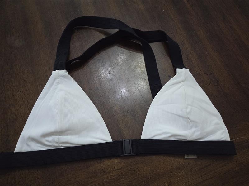 NWOT Volcom Simply Ribbed M V-Neck Triangle Reversible Bikini Swim Top 131876