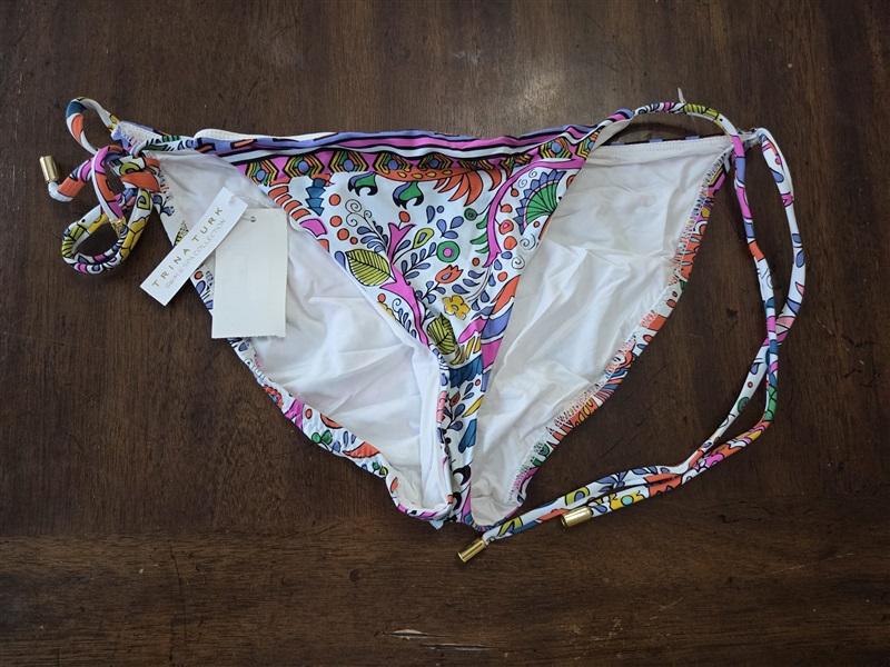 NWT Trina Turk 10 Jungle Beach Tie Side Cheeky Bikini Bottom Swim Suit 131880