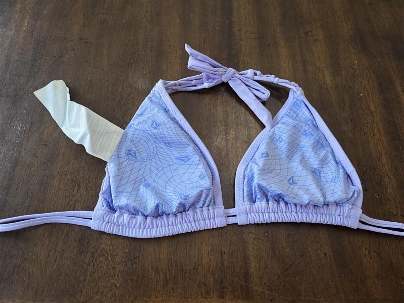 NWOT Volcom XS Lavender Purple Triangle Halter Bikini Swim Top 131884