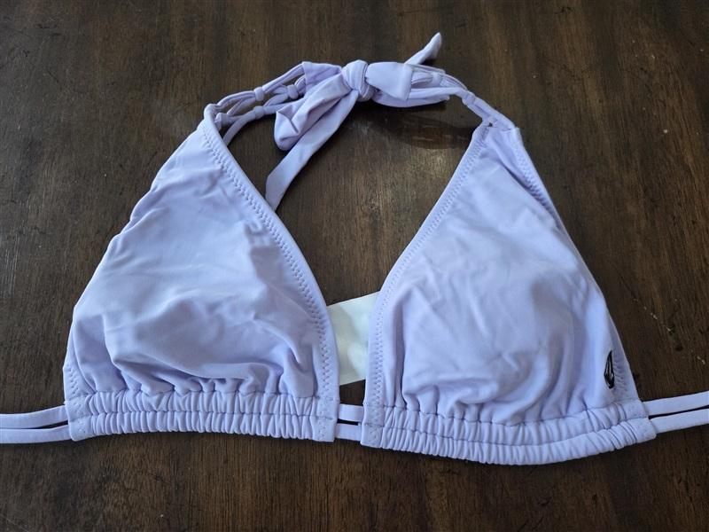 NWOT Volcom XS Lavender Purple Triangle Halter Bikini Swim Top 131884