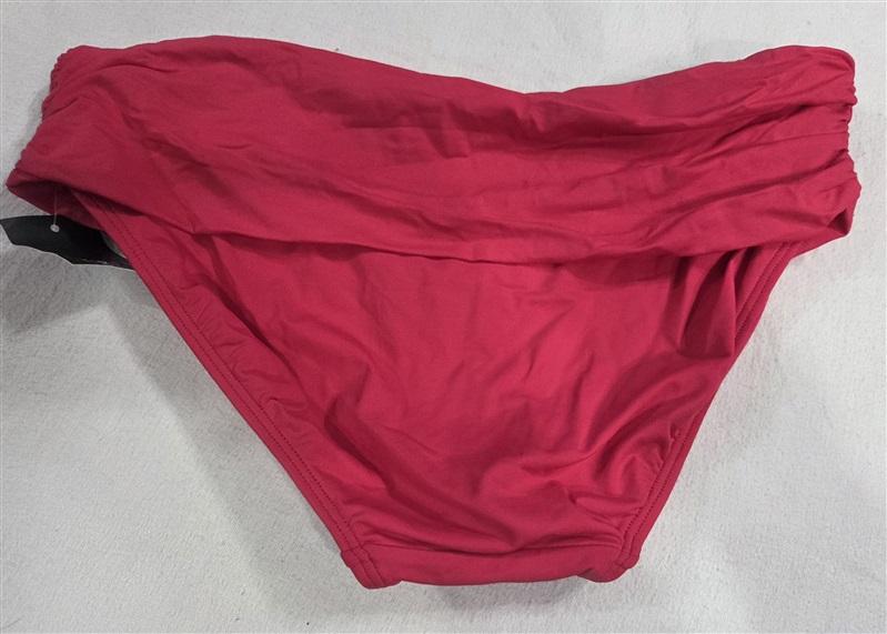 NWOT Ralph Lauren 14 Red Raspberry Banded Fold Over Bikini Swim Bottom 131889