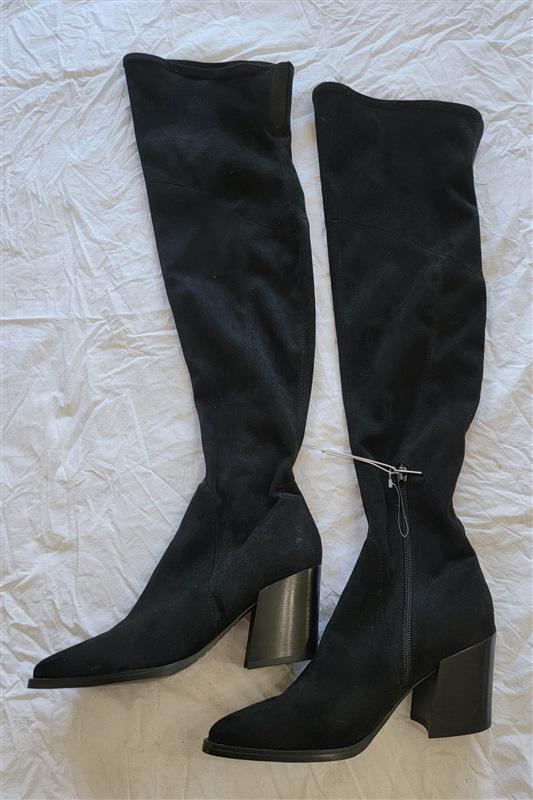 NWOT Marc Fisher 7 Cathi Pointed Toe Over the Knee Black Boot 131892