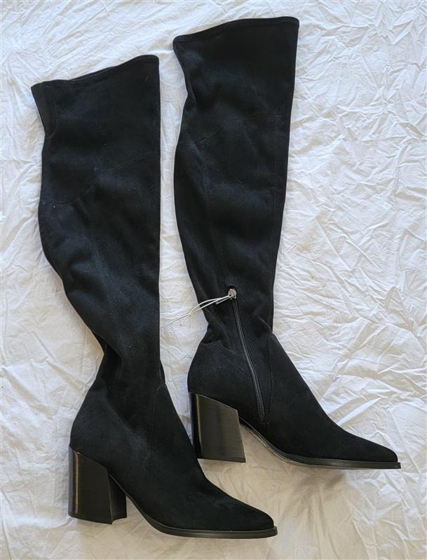 NWOT Marc Fisher 7 Cathi Pointed Toe Over the Knee Black Boot 131892