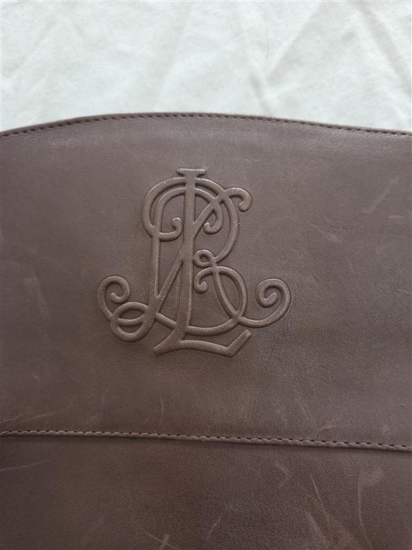NWOT Ralph Lauren 5 Madisen Leather Equestrian Monogram Brown Boot 131896