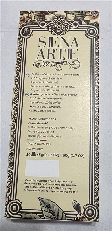 NWT 40 Siena Artie Mixed Nespresso Capsules Italian Roasted Coffee 131900