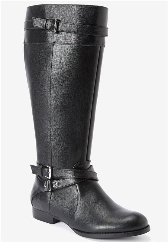 NWOT Comfort View 12 Janis Wide Calf Tall Boots Black 131901