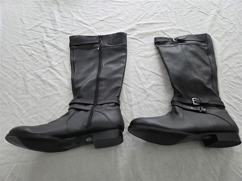 NWOT Comfort View 12 Janis Wide Calf Tall Boots Black 131901
