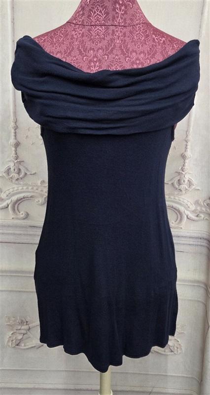 NWOT Matty M Off Shoulder Navy Blue Tunic Sleeveless Top 131904
