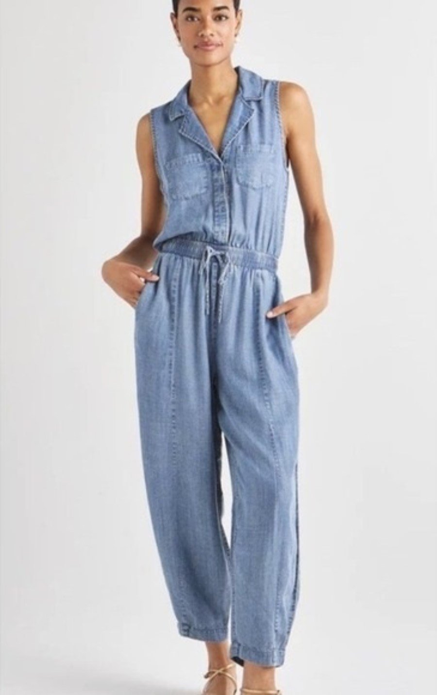 NWT Splendid‎ XS Carlotta Indigo Jumpsuit Blue Chambray Sleeveless 131905