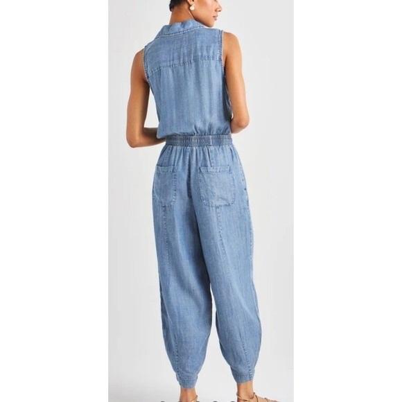 NWT Splendid‎ XS Carlotta Indigo Jumpsuit Blue Chambray Sleeveless 131905