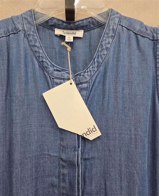 NWT Splendid‎ XS Carlotta Indigo Jumpsuit Blue Chambray Sleeveless 131905