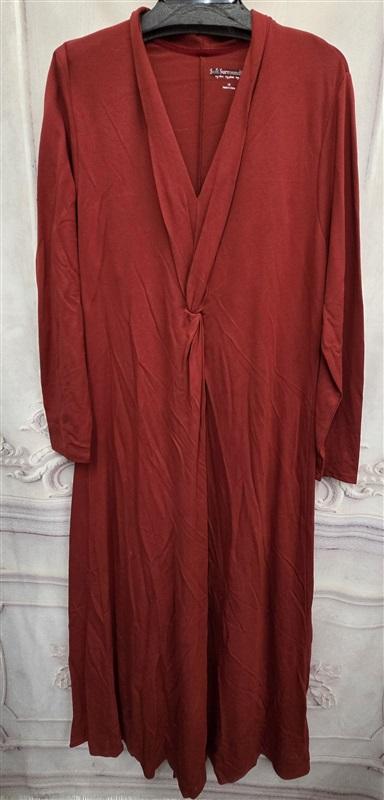 NWOT Soft Surroundings Medium Lagia V Neck Maxi Dress Red 131907