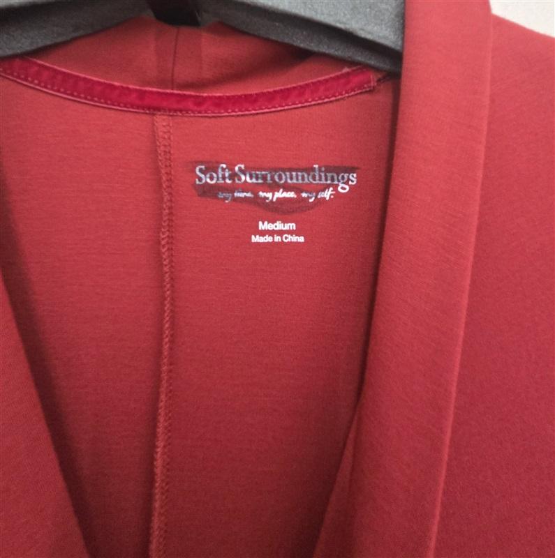 NWOT Soft Surroundings Medium Lagia V Neck Maxi Dress Red 131907