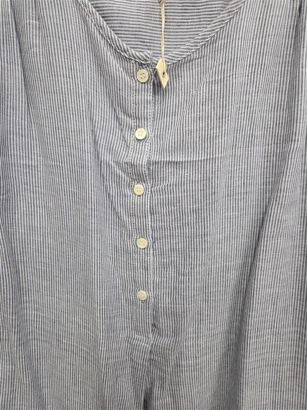 NWT Max Studio M Coquette Stripe Mini Dress Pop Over Tunic Chambray Blue 131908