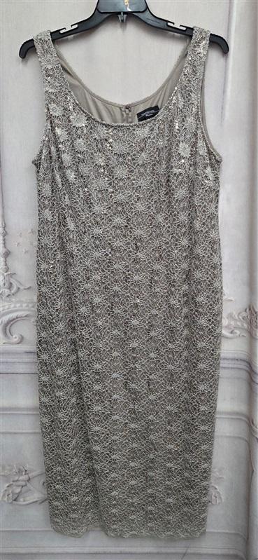 NWT R & M Richards 20W Sleeveless Lace Overlay Sequin Knit Sheath Dress 131910