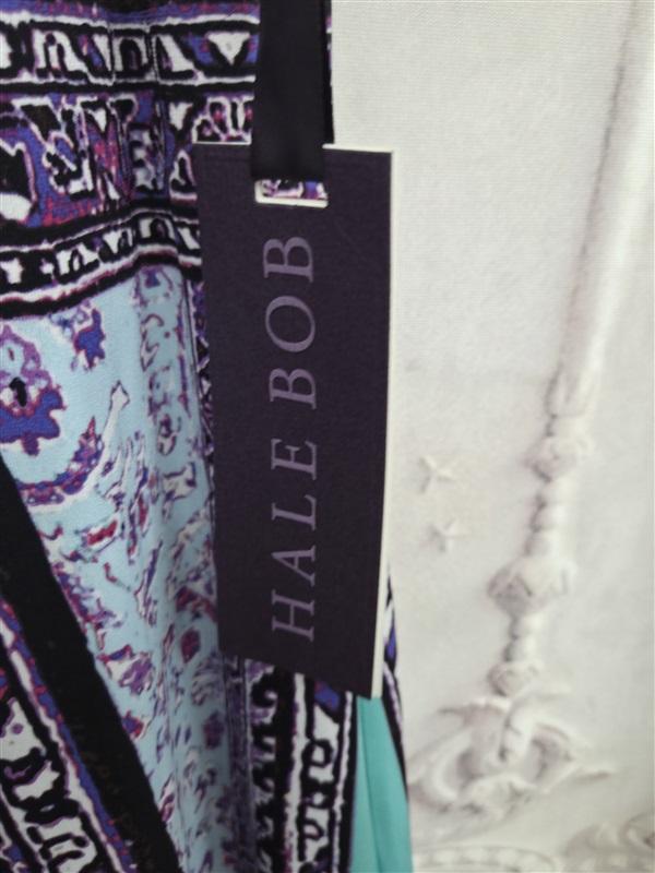 NWT Hale Bob S Sleeveless Baroque Scarf Print Dress Purple Green White 131911