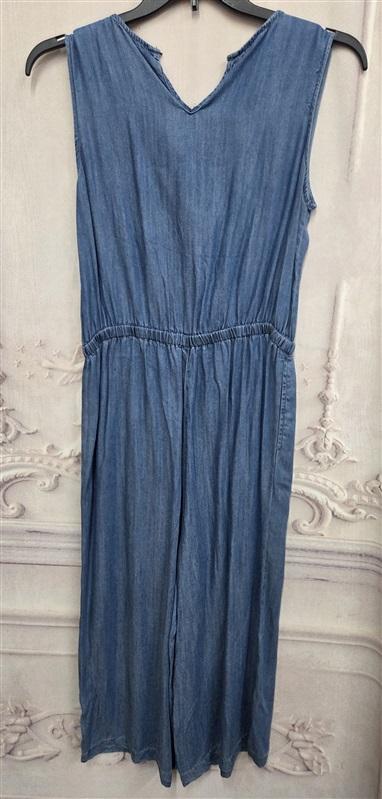 NWT Grace Element M Surplice Jumpsuit Blue Chambray Sleeveless 131914