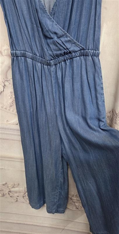 NWT Grace Element M Surplice Jumpsuit Blue Chambray Sleeveless 131914