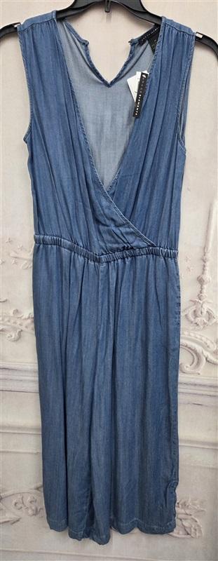 NWT Grace Element M Surplice Jumpsuit Blue Chambray Sleeveless 131914